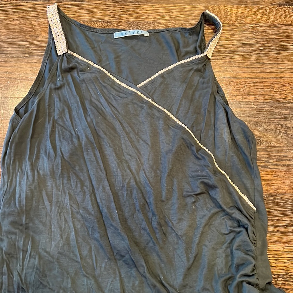 V neck crystal tank top